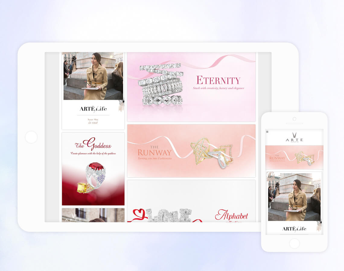 ARTĒ Madrid Website in tablet and mobile